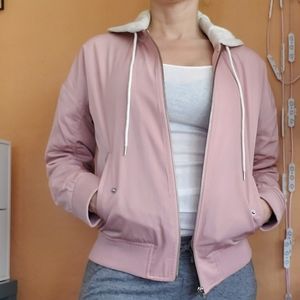 **buy 2 get 1 free** Pink hooded bombers jacket